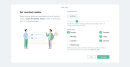 The image shows all the options you can select to create a study plan in the AMBOSS platform.