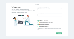 The image shows all the options you can select to create a study plan in the AMBOSS platform.