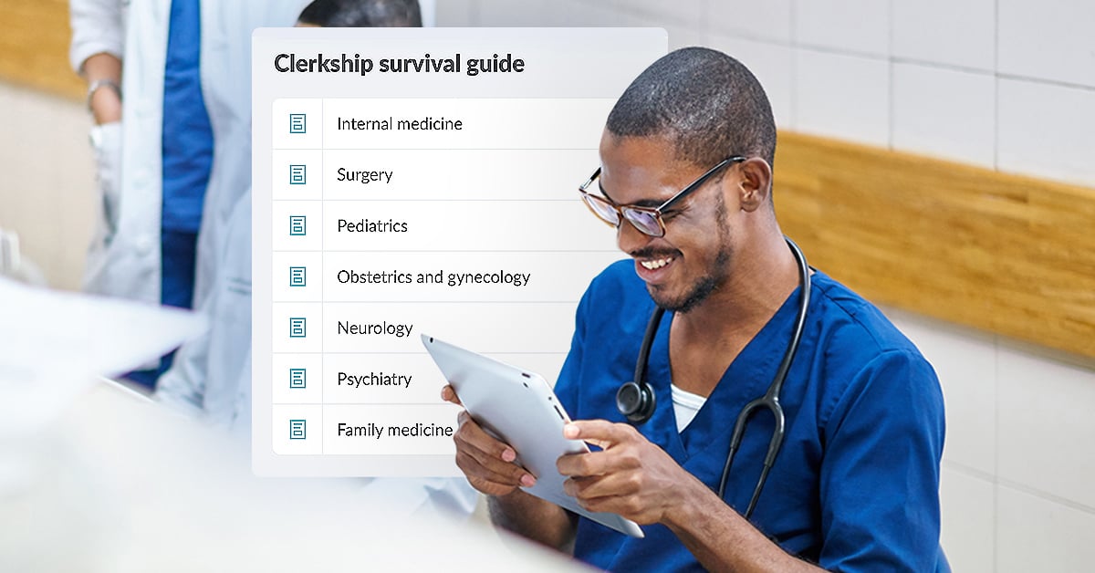 A medical student uses AMBOSS during his clerkships.
